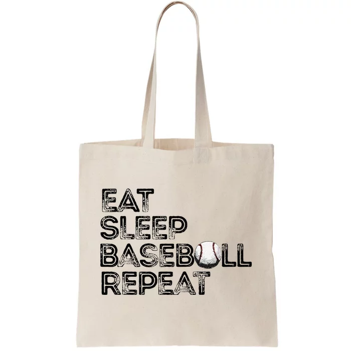 Funny Baseball Player Eat Sleep Baseball Repeat Baseball Tote Bag