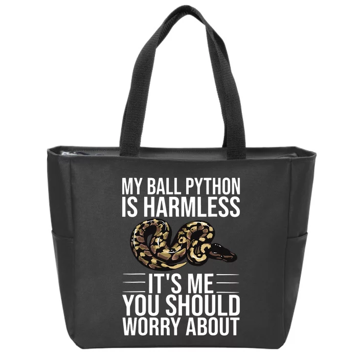 Funny Ball Python Design Snake Lover Men Women Boy Girl Zip Tote Bag