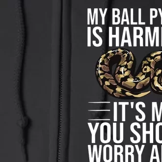 Funny Ball Python Design Snake Lover Men Women Boy Girl Full Zip Hoodie