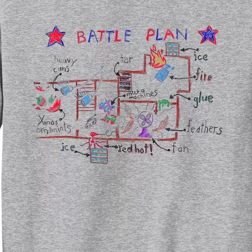 Funny Battle Plan Christmas Home Hand Dawn Alone Xmas Tall Sweatshirt