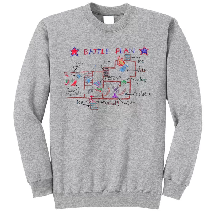 Funny Battle Plan Christmas Home Hand Dawn Alone Xmas Tall Sweatshirt