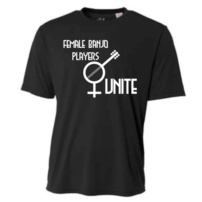 Female Banjo Players Unite Bluegrass Music Solidarity Gift Cooling Performance Crew T-Shirt