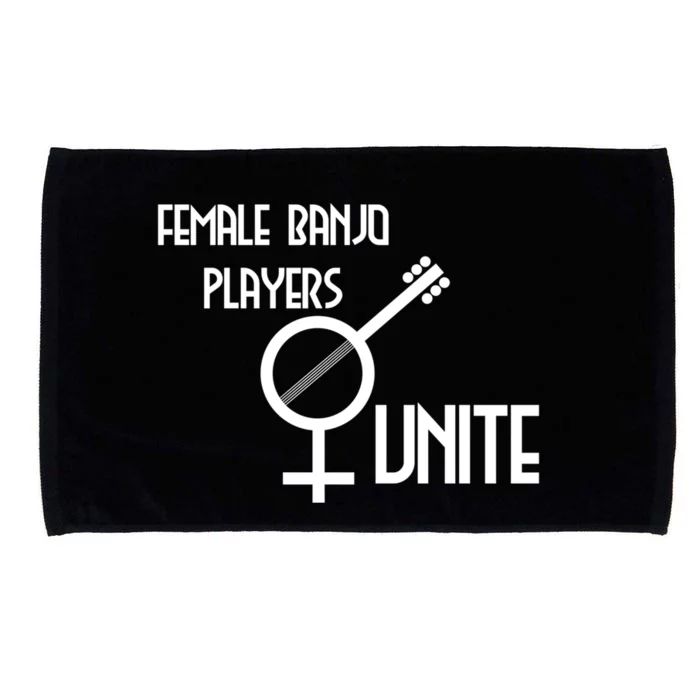 Female Banjo Players Unite Bluegrass Music Solidarity Gift Microfiber Hand Towel