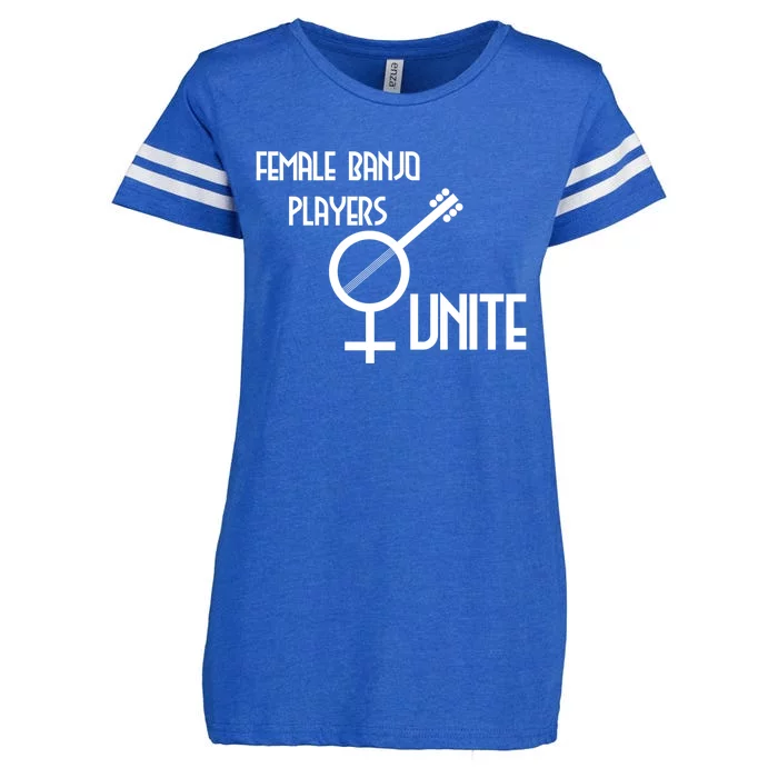 Female Banjo Players Unite Bluegrass Music Solidarity Gift Enza Ladies Jersey Football T-Shirt