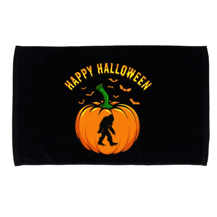 Funny Bigfoot Pumpkin Happy Halloween Microfiber Hand Towel