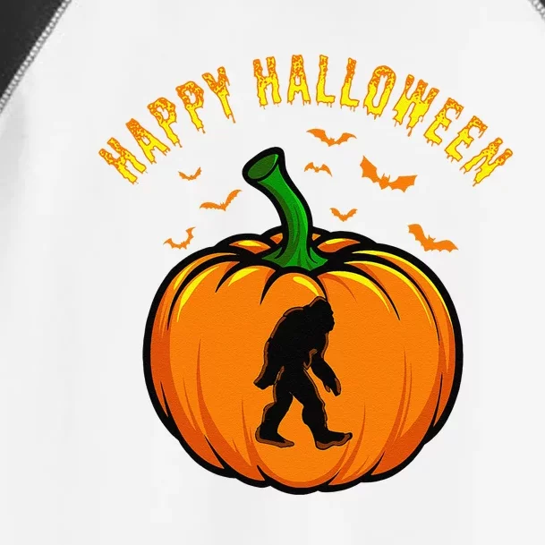 Funny Bigfoot Pumpkin Happy Halloween Toddler Fine Jersey T-Shirt