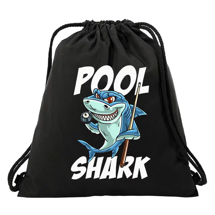 Funny Billiards Pool Shark Snooker Hall Joke Billiard Drawstring Bag