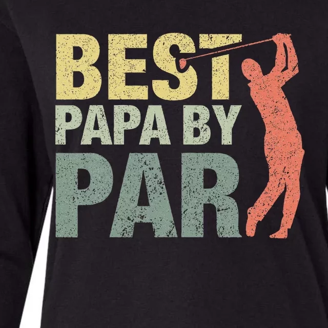 Funny Best Papa By Par Fathers Day Golf Gift Grandpa Womens Cotton Relaxed Long Sleeve T-Shirt