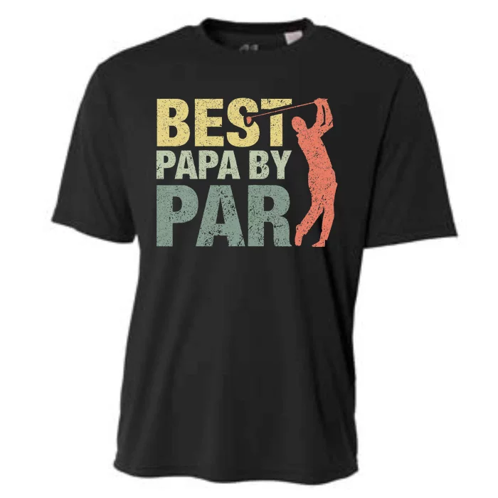 Funny Best Papa By Par Fathers Day Golf Gift Grandpa Cooling Performance Crew T-Shirt