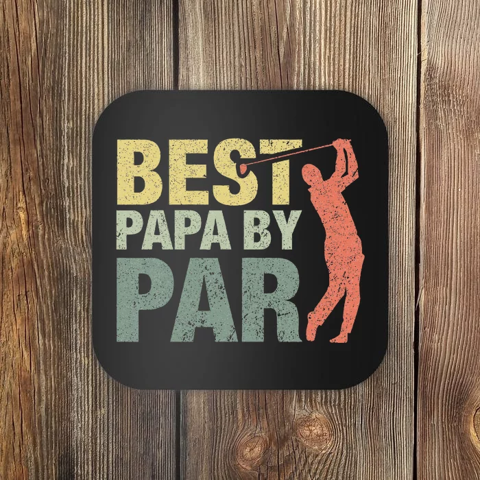 Funny Best Papa By Par Fathers Day Golf Gift Grandpa Coaster