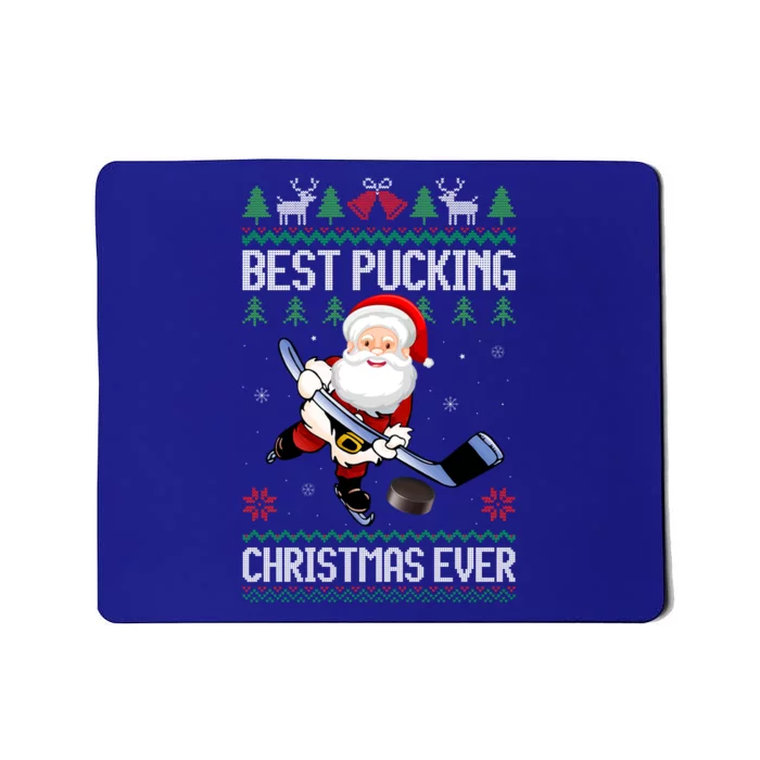 Funny Best Pucking Santa Claus Ugly Christmas Ice Hockey Funny Gift Mousepad