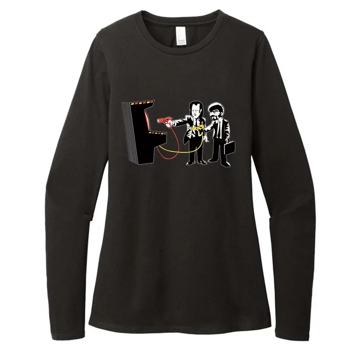 Funny Banksy Pulp Fiction Parody Womens CVC Long Sleeve Shirt