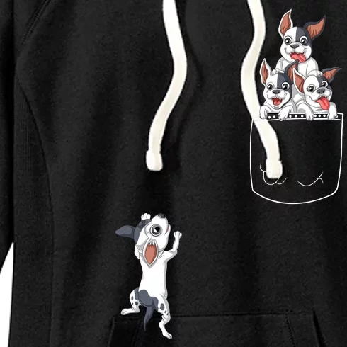 French Bulldog Pocket Women's Fleece Hoodie