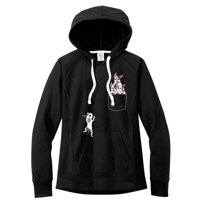 French Bulldog Pocket Women's Fleece Hoodie