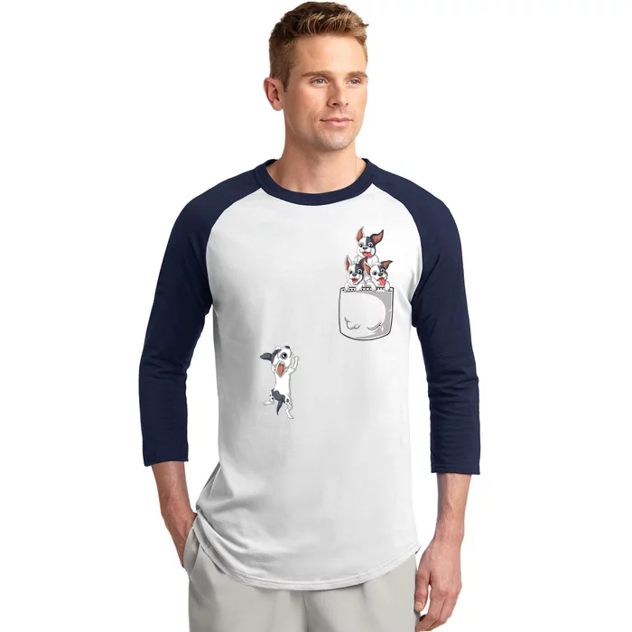 French Bulldog Pocket Baseball Sleeve Shirt