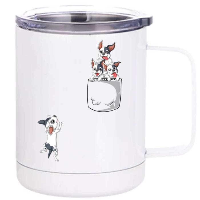 French Bulldog Pocket Front & Back 12oz Stainless Steel Tumbler Cup