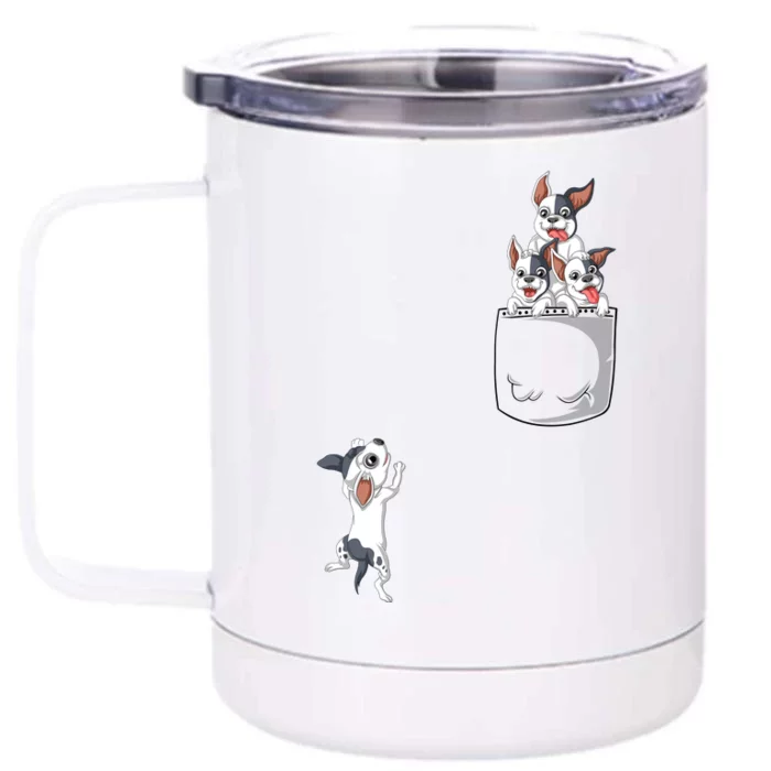 French Bulldog Pocket Front & Back 12oz Stainless Steel Tumbler Cup