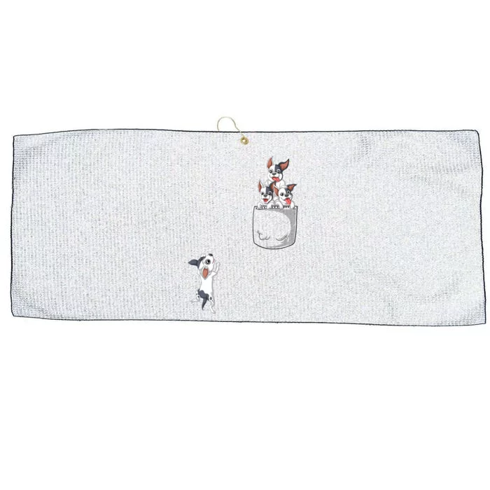 French Bulldog Pocket Large Microfiber Waffle Golf Towel