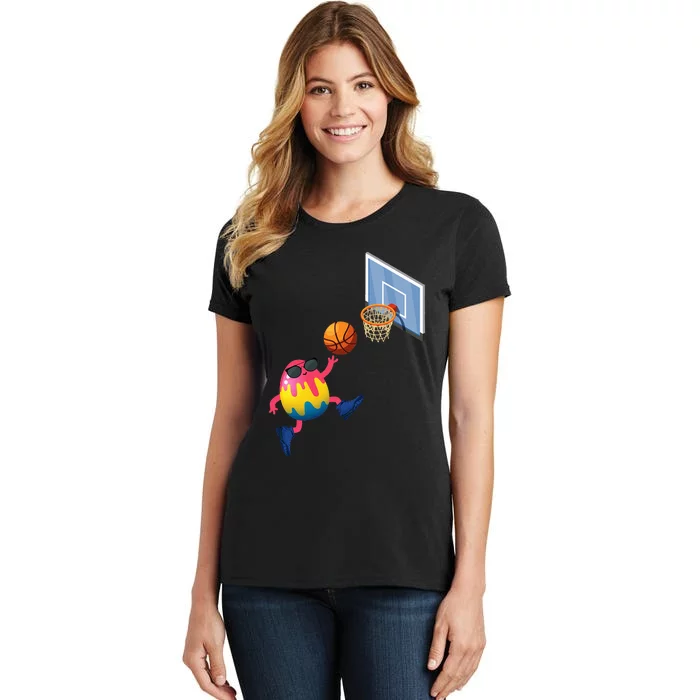 Funny Basketball Player Easter Egg Sports Lover Easter Day Women's T-Shirt