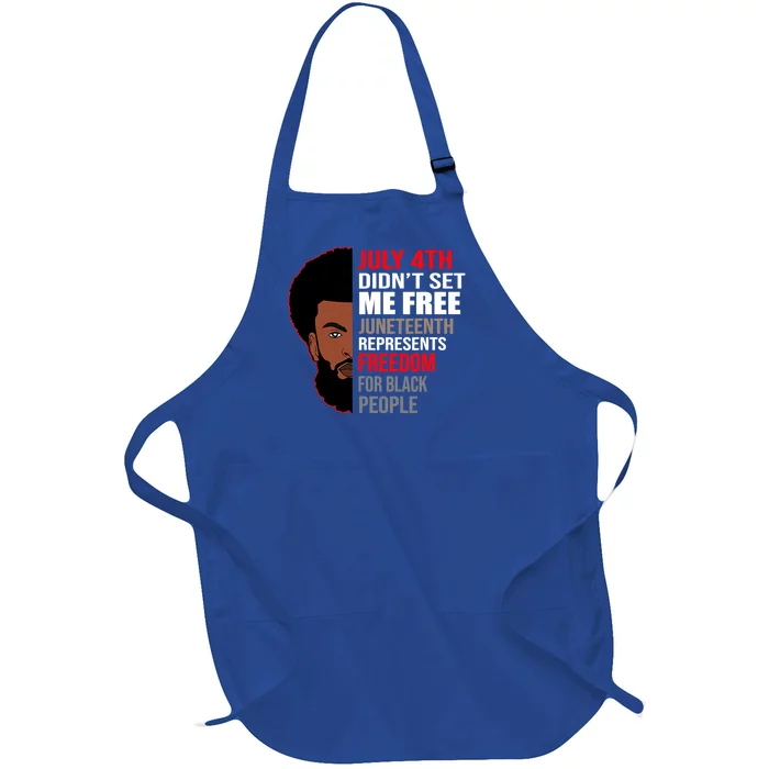 Freedom Black People Junenth Gift Full-Length Apron With Pocket