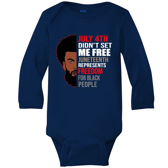 Freedom Black People Junenth Gift Baby Long Sleeve Bodysuit