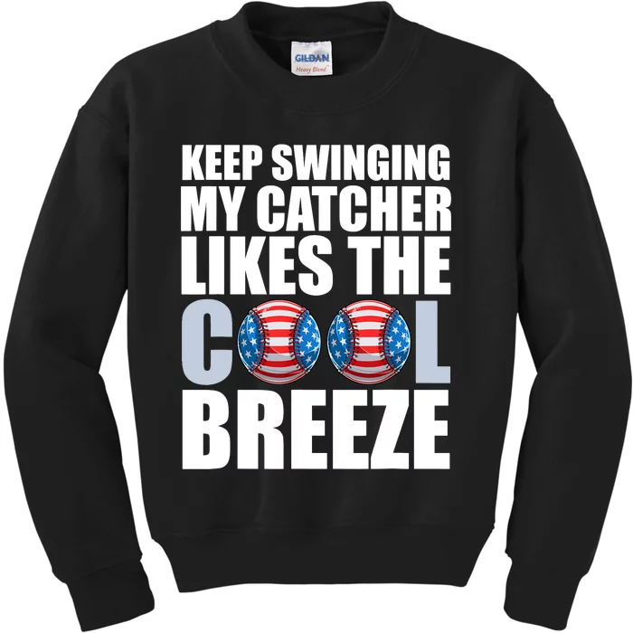 Funny Baseball Pitcher Pitching Kids Sweatshirt