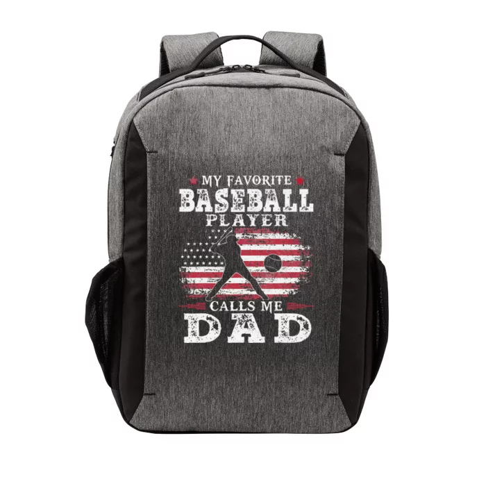 Favorite Baseball Player Calls Me Dad USA Flag Fathers Day Gift Vector Backpack