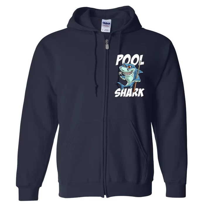 Funny Billiards Pool Shark Snooker Hall Joke Billiard Full Zip Hoodie