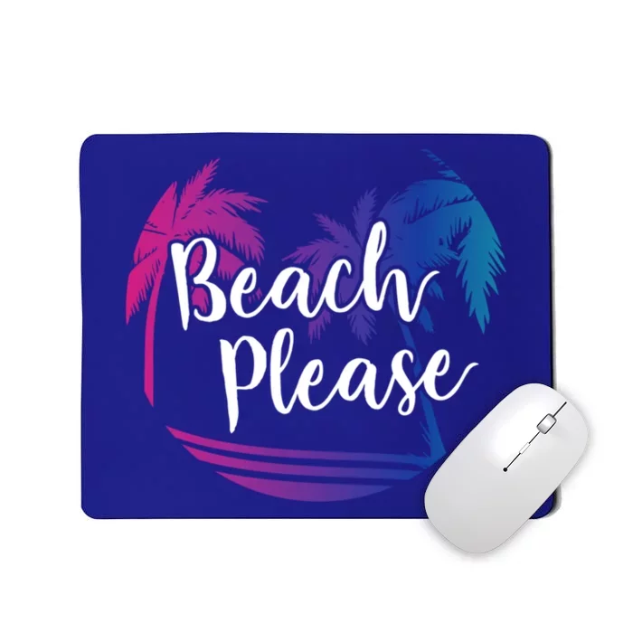 Funny Beach Please Design Beach Palms Purple Sunset Colors Cute Gift Mousepad