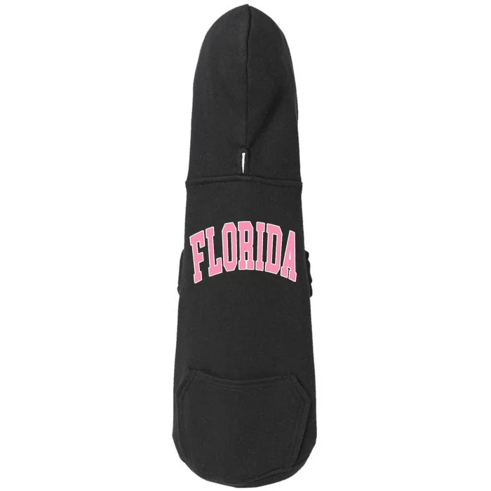 Florida Beach Preppy Pink Doggie 3-End Fleece Hoodie