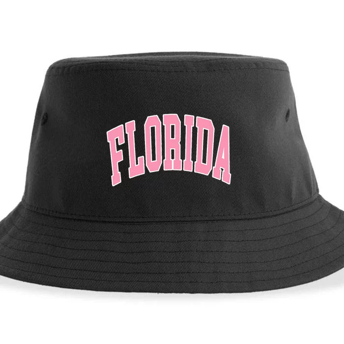 Florida Beach Preppy Pink Sustainable Bucket Hat