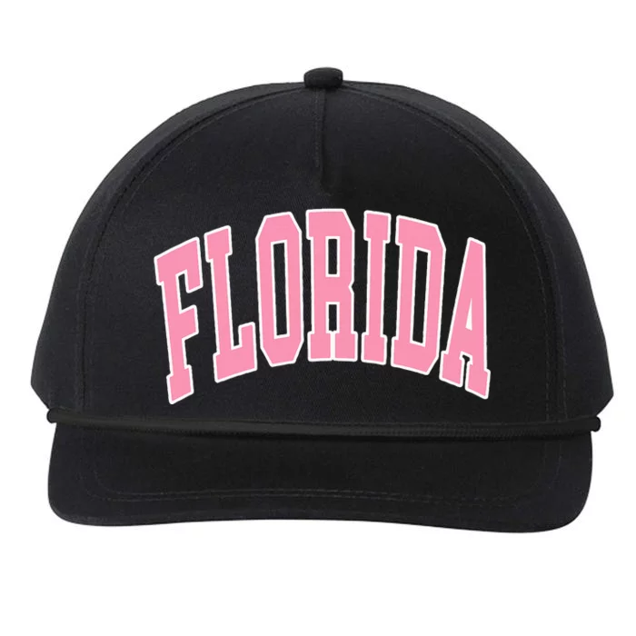 Florida Beach Preppy Pink Snapback Five-Panel Rope Hat