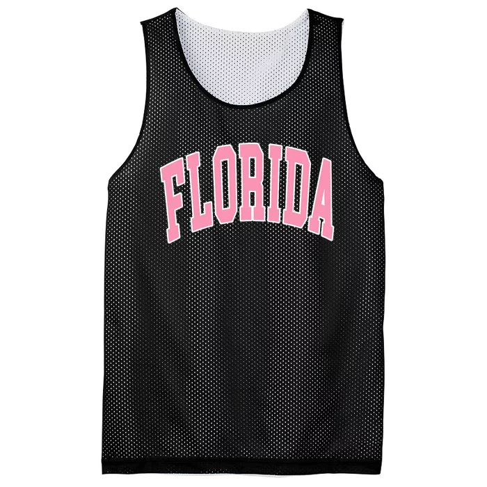 Florida Beach Preppy Pink Mesh Reversible Basketball Jersey Tank