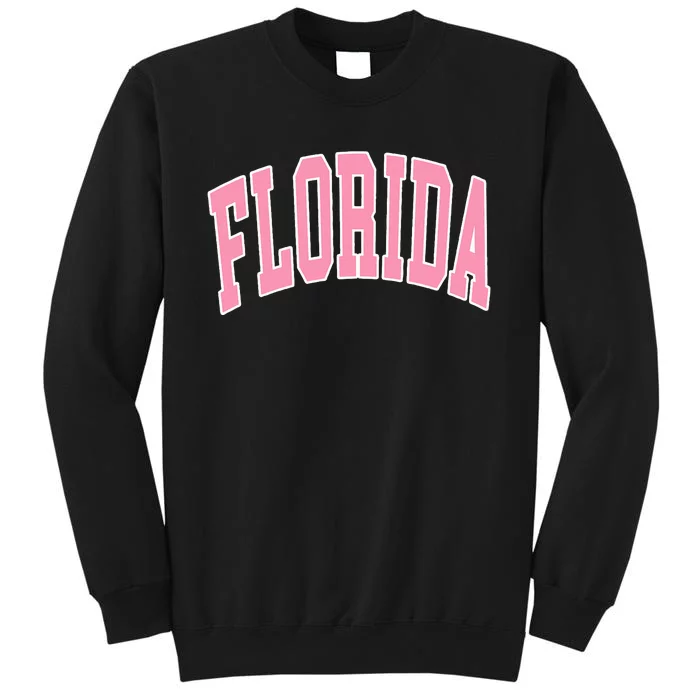 Florida Beach Preppy Pink Tall Sweatshirt