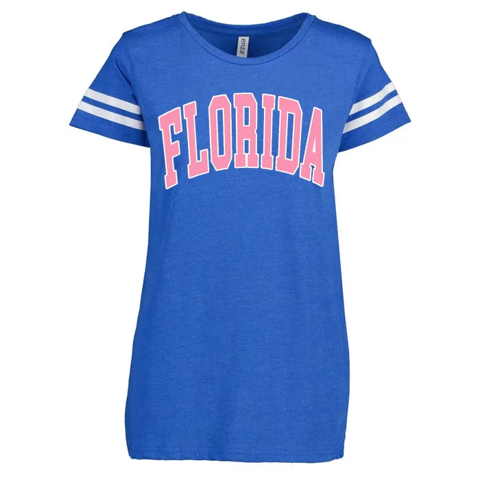 Florida Beach Preppy Pink Enza Ladies Jersey Football T-Shirt