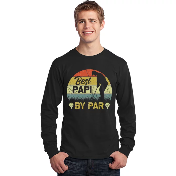 Funny Best Papi By Par Fathers Day Golf Lover Golfer Long Sleeve Shirt