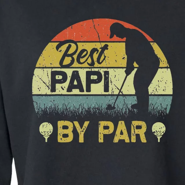 Funny Best Papi By Par Fathers Day Golf Lover Golfer Cropped Pullover Crew