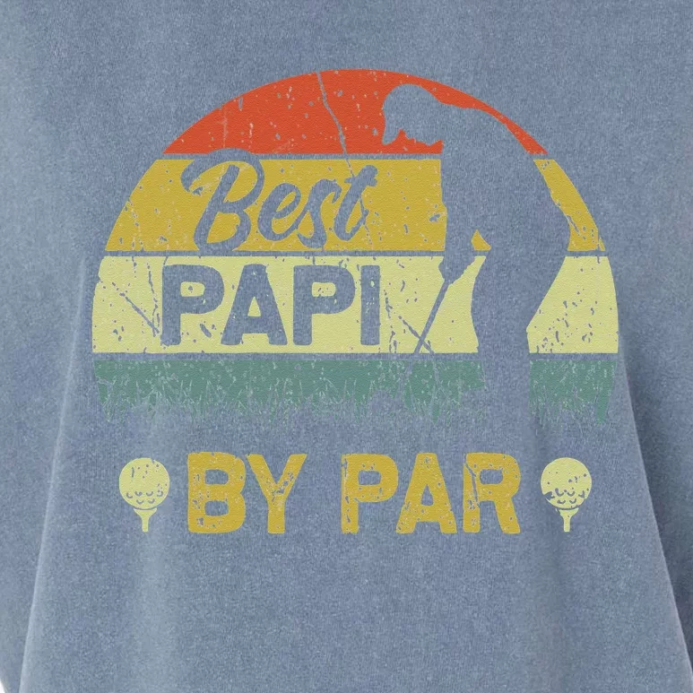 Funny Best Papi By Par Fathers Day Golf Lover Golfer Garment-Dyed Women's Muscle Tee