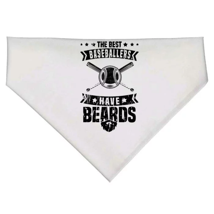 Funny Baseball Player Beard Gift Bearded Baseballer Cute Gift USA-Made Doggie Bandana