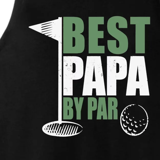 Funny Best Papa By Par Father's Day Golf Dad Grandpa Gift Ladies Tri-Blend Wicking Tank