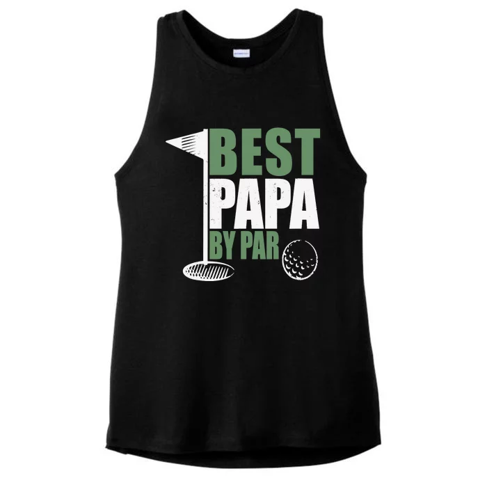 Funny Best Papa By Par Father's Day Golf Dad Grandpa Gift Ladies Tri-Blend Wicking Tank