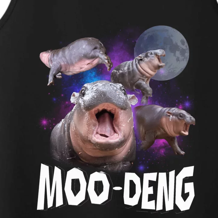 Famous Baby Pygmy Hippo Moo Deng Funny For Animal Lover Performance Tank