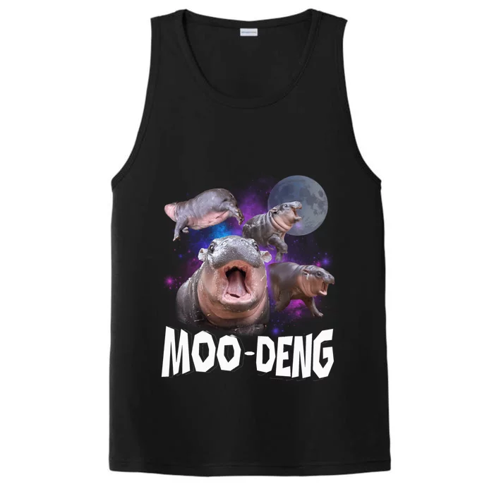 Famous Baby Pygmy Hippo Moo Deng Funny For Animal Lover Performance Tank