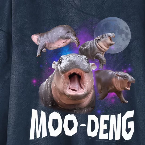 Famous Baby Pygmy Hippo Moo Deng Funny For Animal Lover Hooded Wearable Blanket