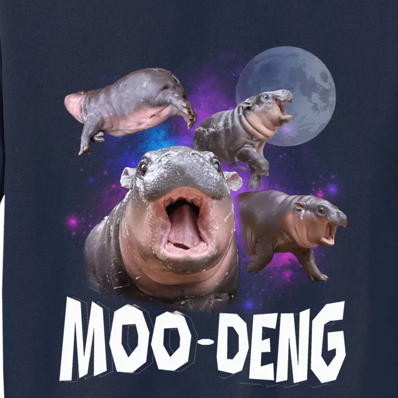 Famous Baby Pygmy Hippo Moo Deng Funny For Animal Lover Tall Sweatshirt