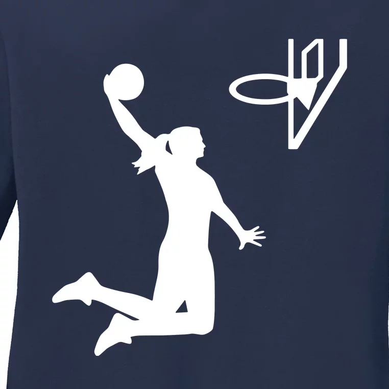 Female Basketball Player Ladies Long Sleeve Shirt