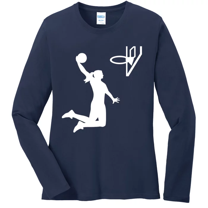 Female Basketball Player Ladies Long Sleeve Shirt