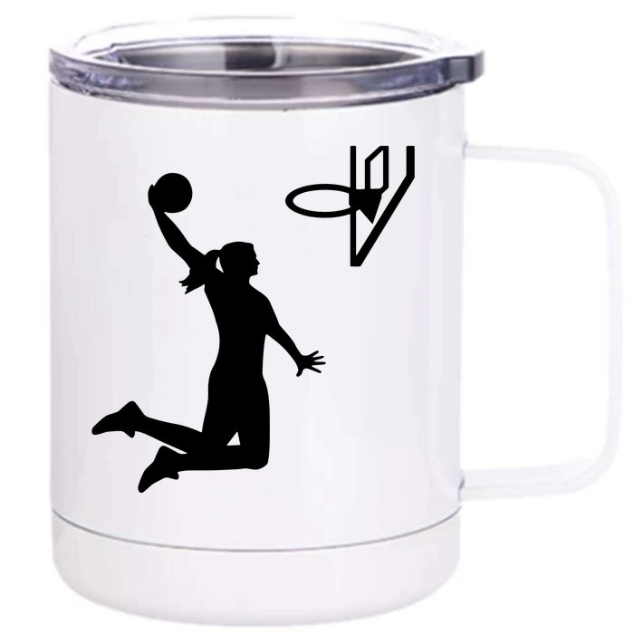 Female Basketball Player Front & Back 12oz Stainless Steel Tumbler Cup