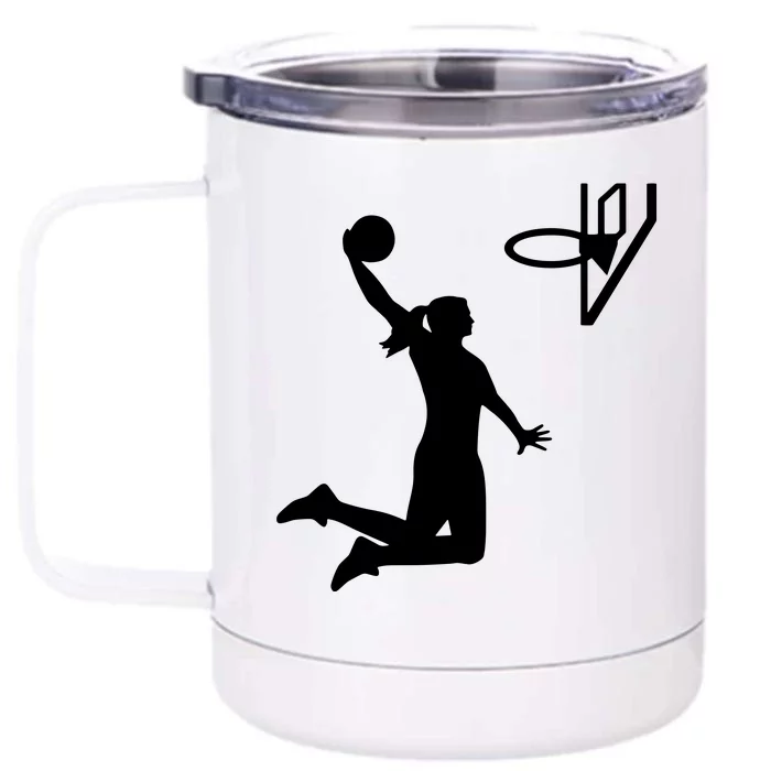 Female Basketball Player Front & Back 12oz Stainless Steel Tumbler Cup