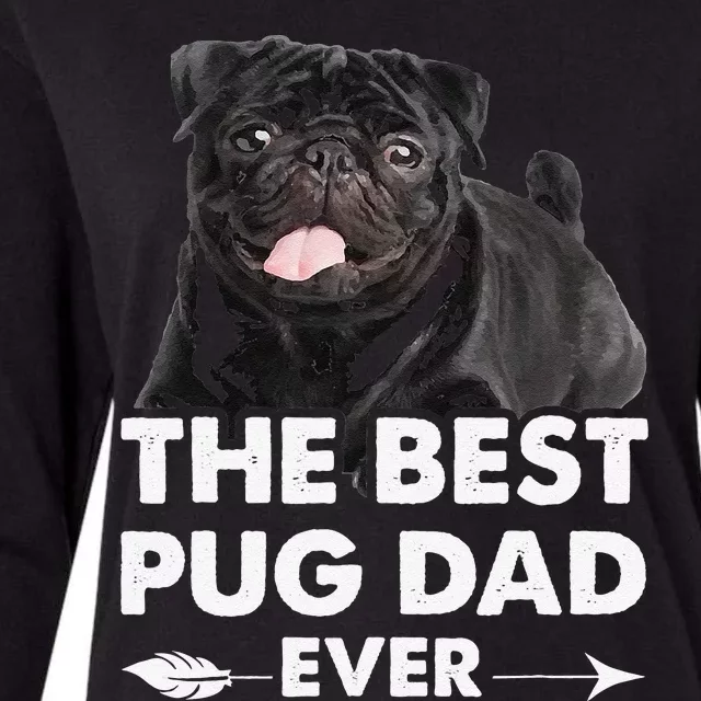 Funny Best Pug Dad Ever Black Pug Owner Fathers Day Womens Cotton Relaxed Long Sleeve T-Shirt